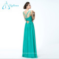 High Quality Criss Cross Floor Length Pleat Green Prom Dress